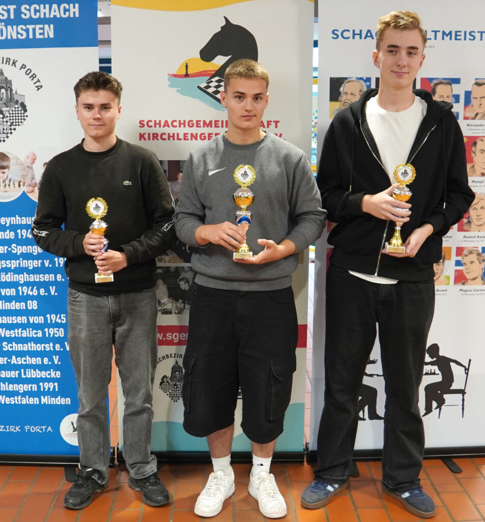 Altersklasse U18 – Tim Maiwald (Platz 3), Maxim Rein (Sieger), Henry Leinen (Platz 2)